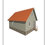 Архитектурный проект каркасного дачного дома - лист визуализации